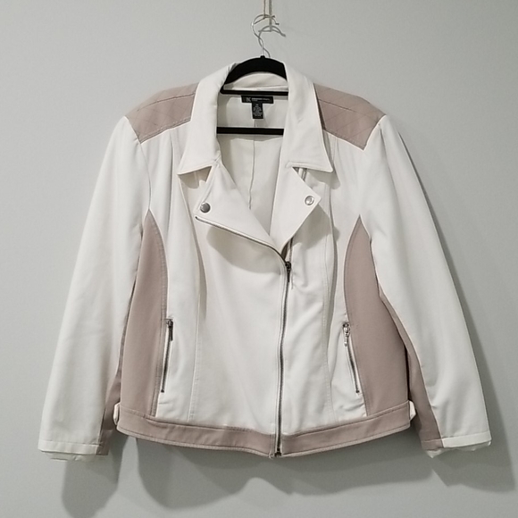 INC 3X Plus White / Tan Blazer Jacket - Picture 6 of 6